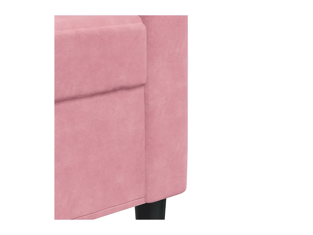 Set di divani 3 pezzi con cuscini, velluto rosa