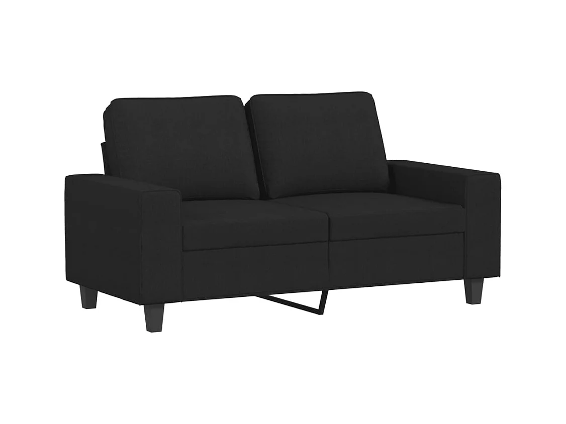Conjunto de sofá de tela negra de 2 piezas