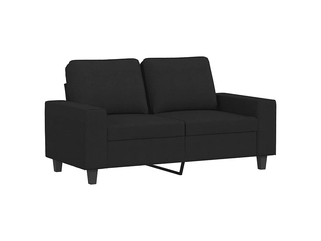 2-teiliges Sofaset aus schwarzem Stoff