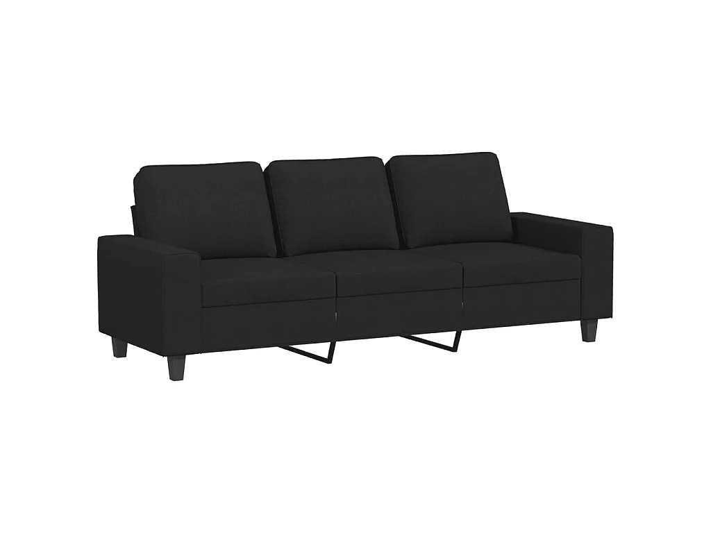 2-teiliges Sofaset aus schwarzem Stoff