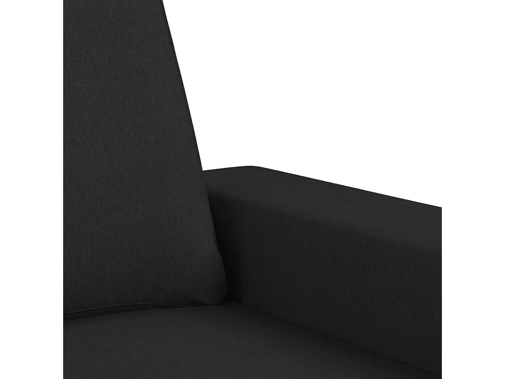 2-teiliges Sofaset aus schwarzem Stoff