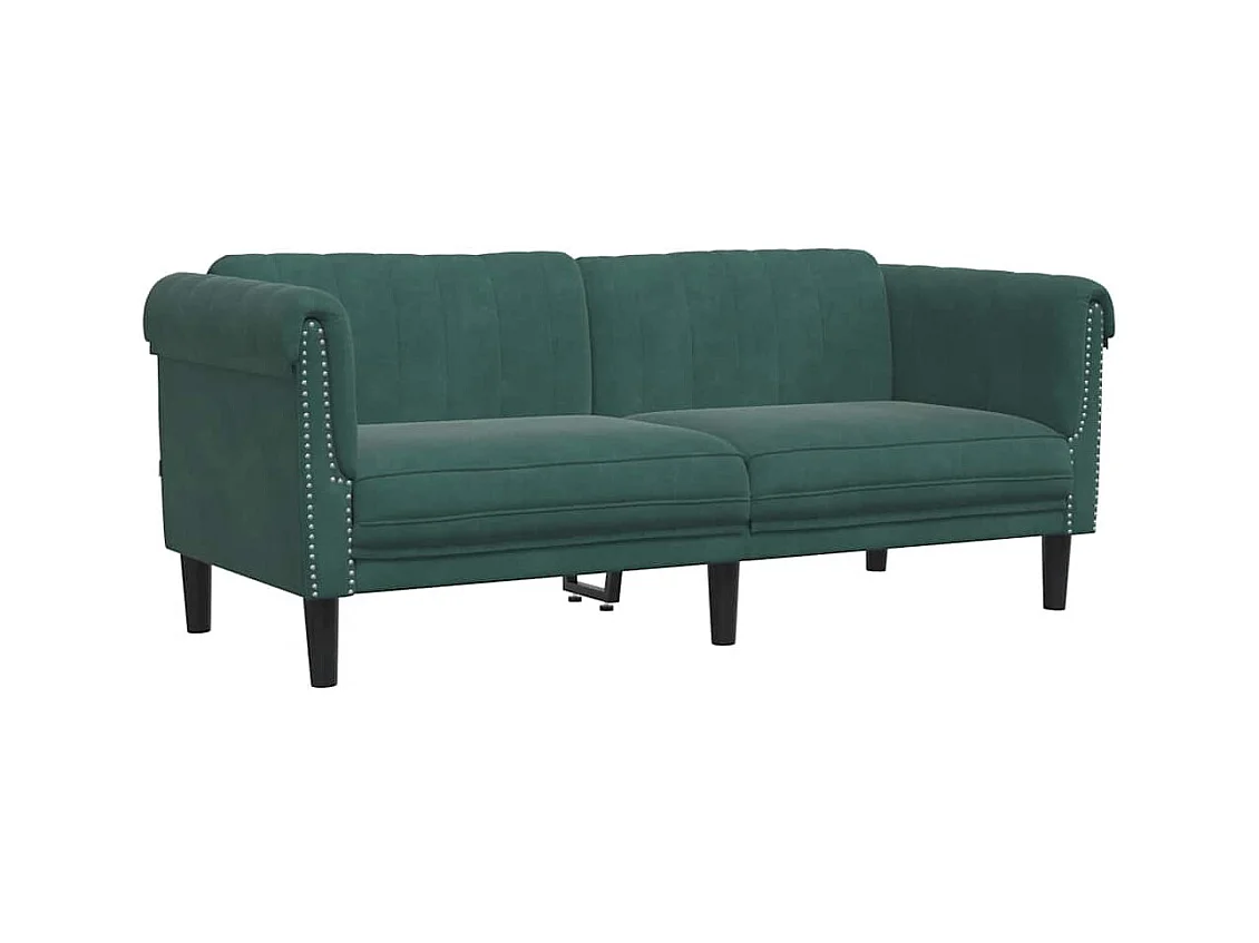 Donkergroene fluwelen 2-zitsbank