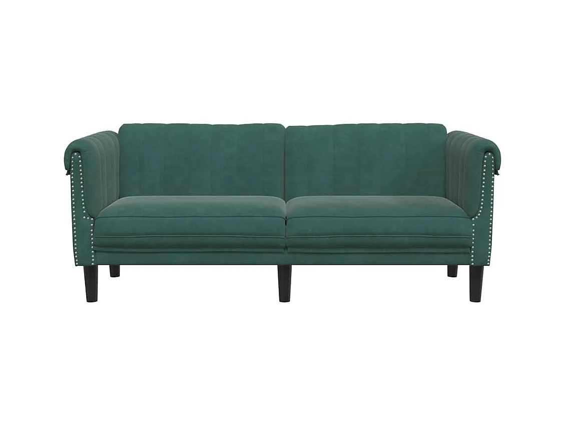 Sofá de 2 plazas de terciopelo verde oscuro