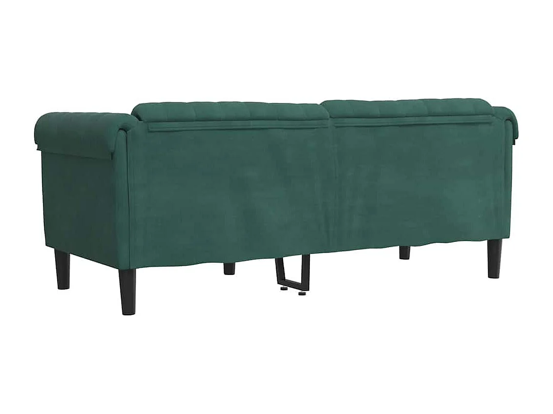 Sofá de 2 plazas de terciopelo verde oscuro