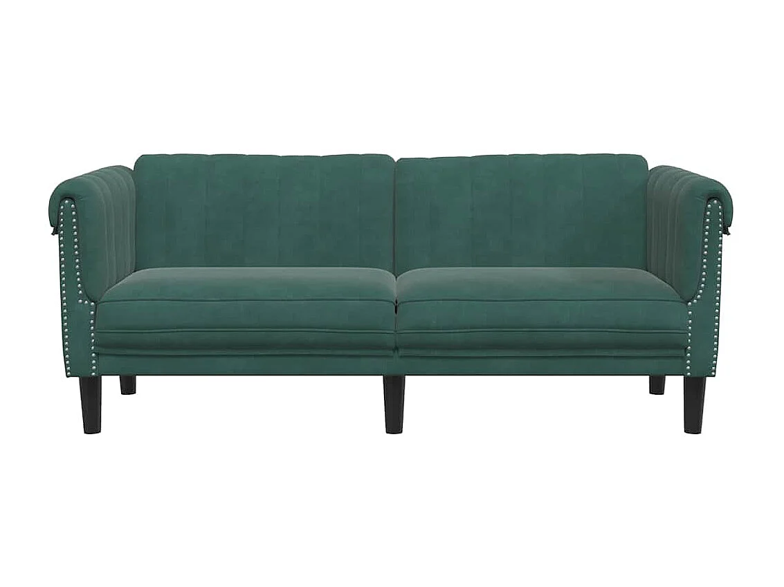 Sofá de 2 plazas de terciopelo verde oscuro
