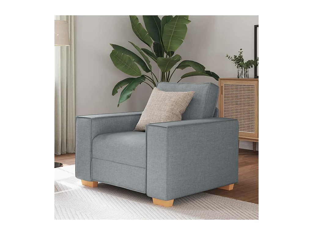 Hellgrauer Stoffsofa-Sessel 60 cm