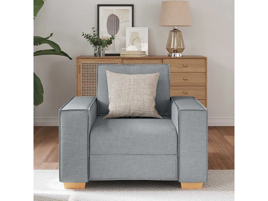 Canapé Fauteuil Gris Clair 60 cm Tissu