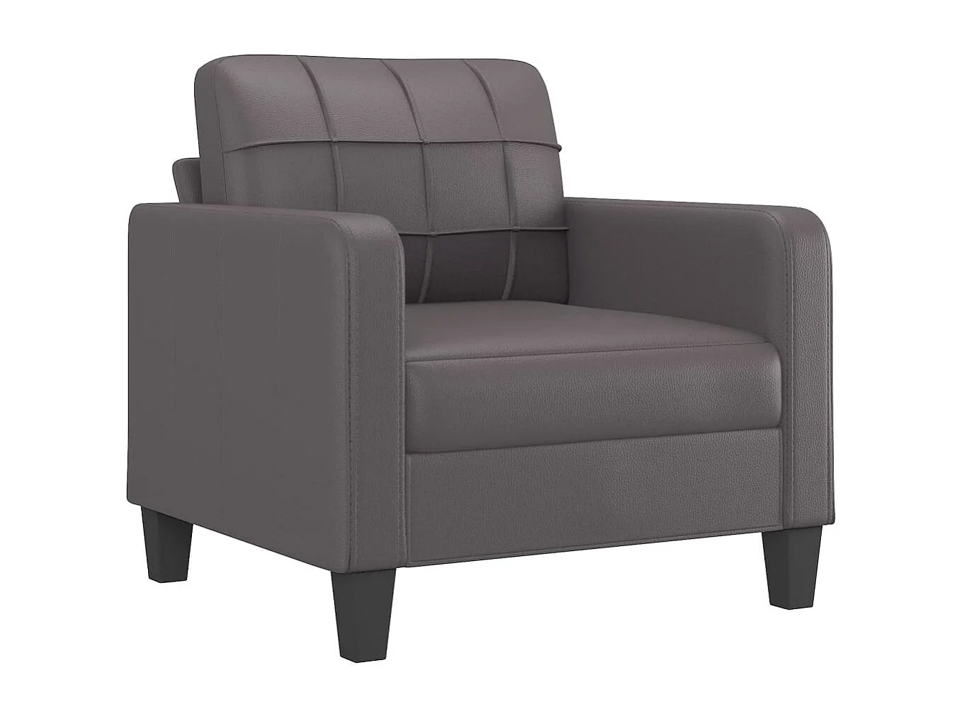 4-teiliges Sofaset mit grauen Kunstlederkissen