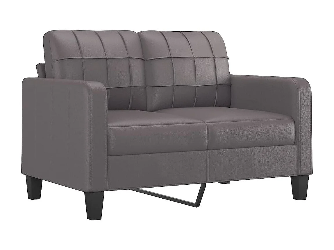 4-teiliges Sofaset mit grauen Kunstlederkissen