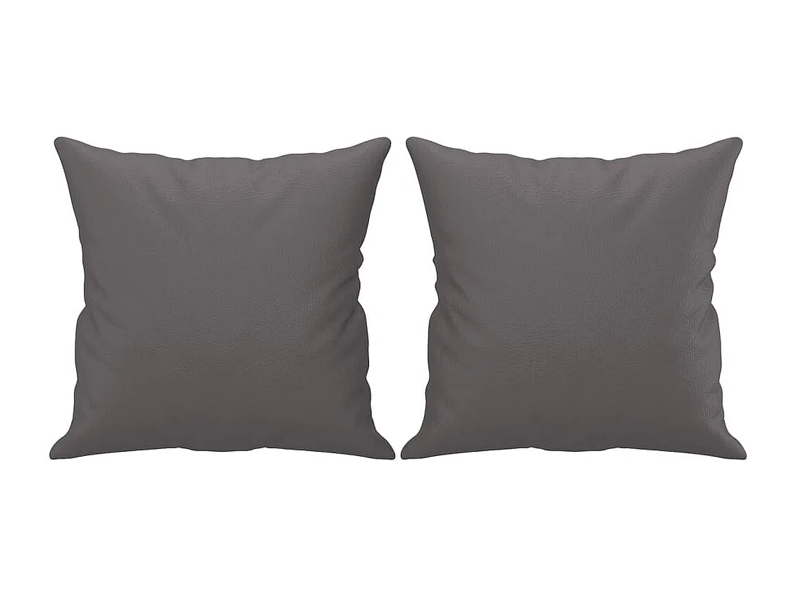 4-teiliges Sofaset mit grauen Kunstlederkissen