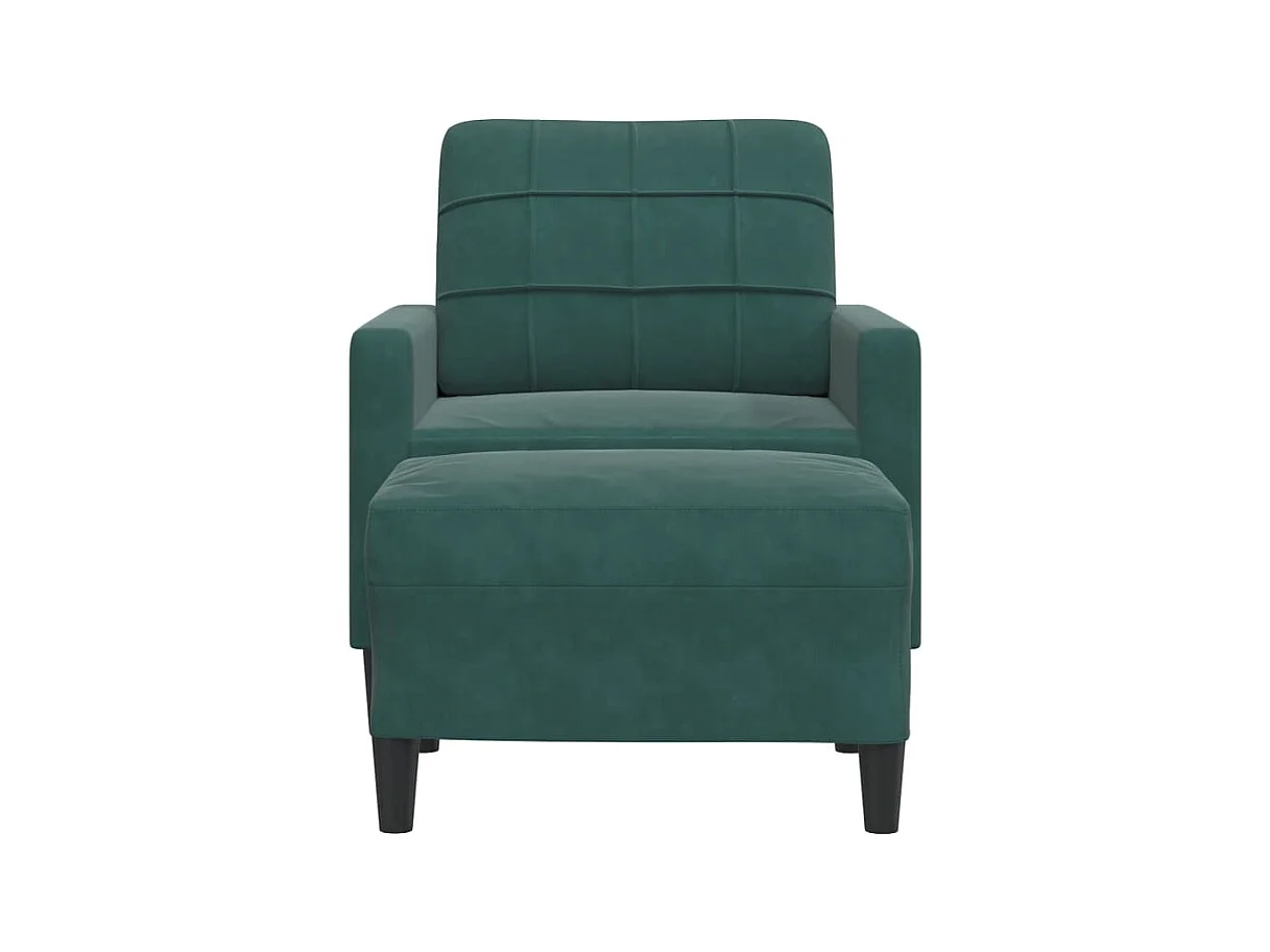 Fauteuil met voetenbank Donkergroen 60 cm Fluweel