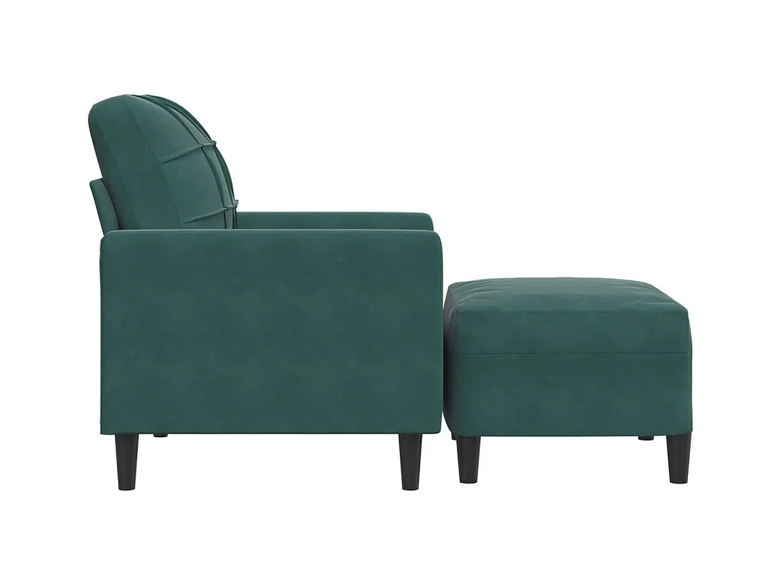 Fauteuil met voetenbank Donkergroen 60 cm Fluweel