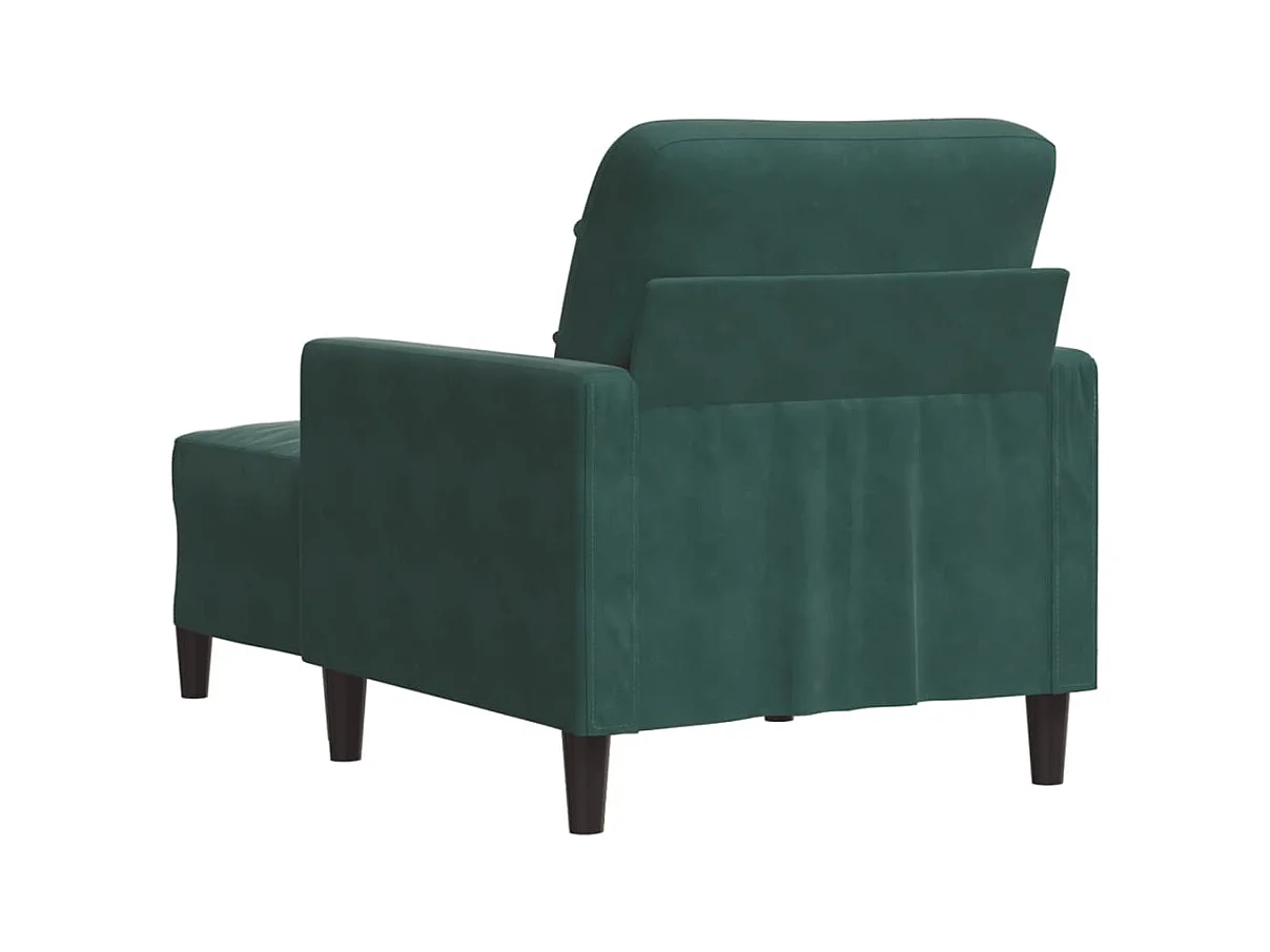 Fauteuil met voetenbank Donkergroen 60 cm Fluweel