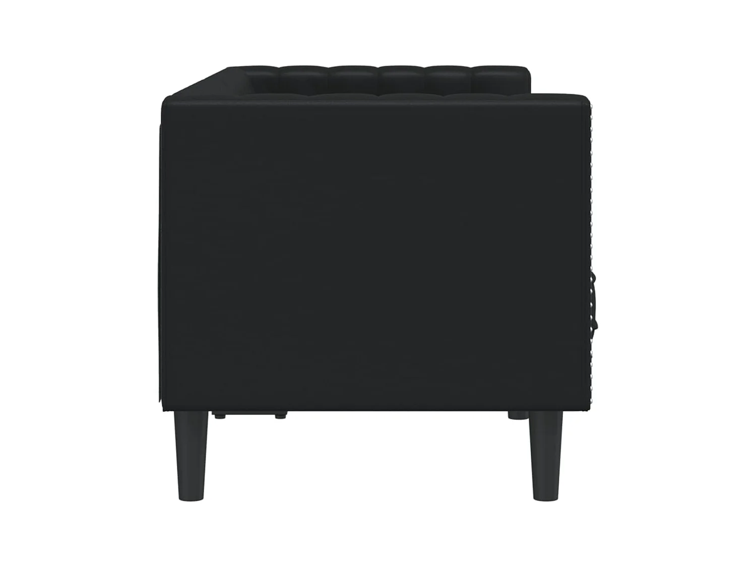 Divano Chesterfield a 2 posti in similpelle nera