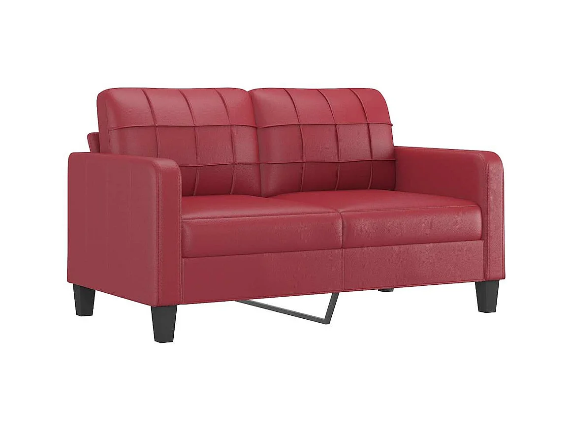 Divano 2 posti rosso bordeaux 140 cm in similpelle