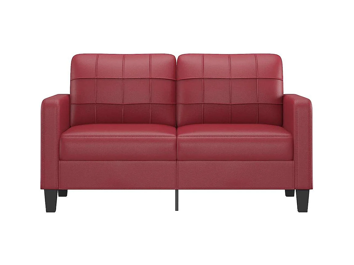 Divano 2 posti rosso bordeaux 140 cm in similpelle