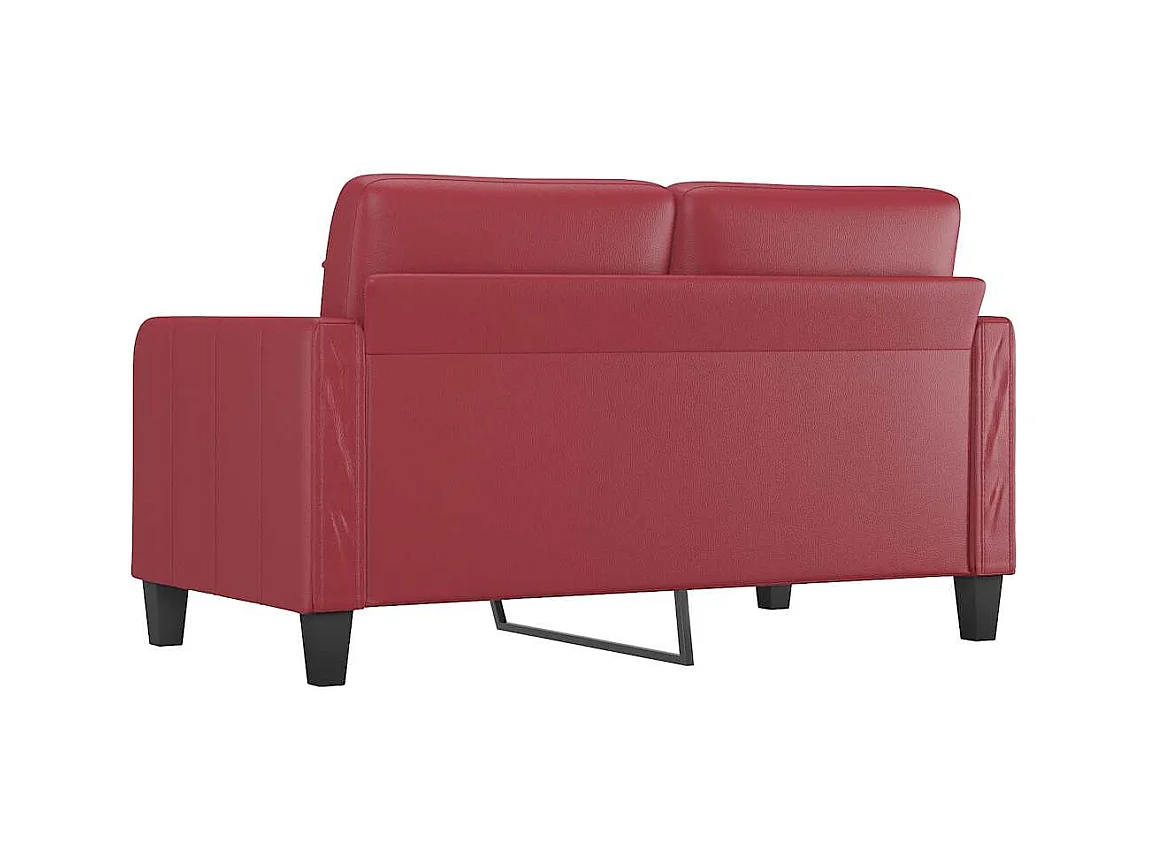 Divano 2 posti rosso bordeaux 140 cm in similpelle