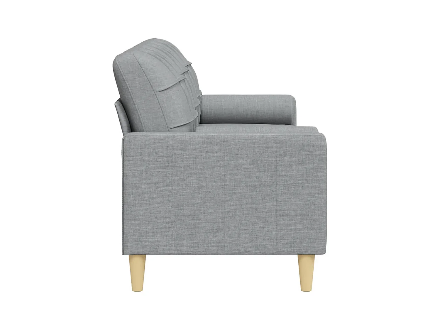 Divano 3 posti con cuscini grigio chiaro tessuto 210 cm