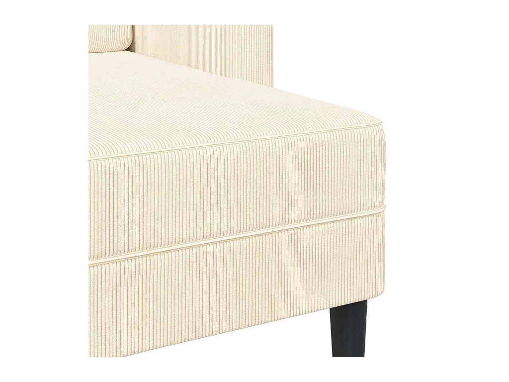 Divano 2 posti con chaise longue a L crema 125 cm lino