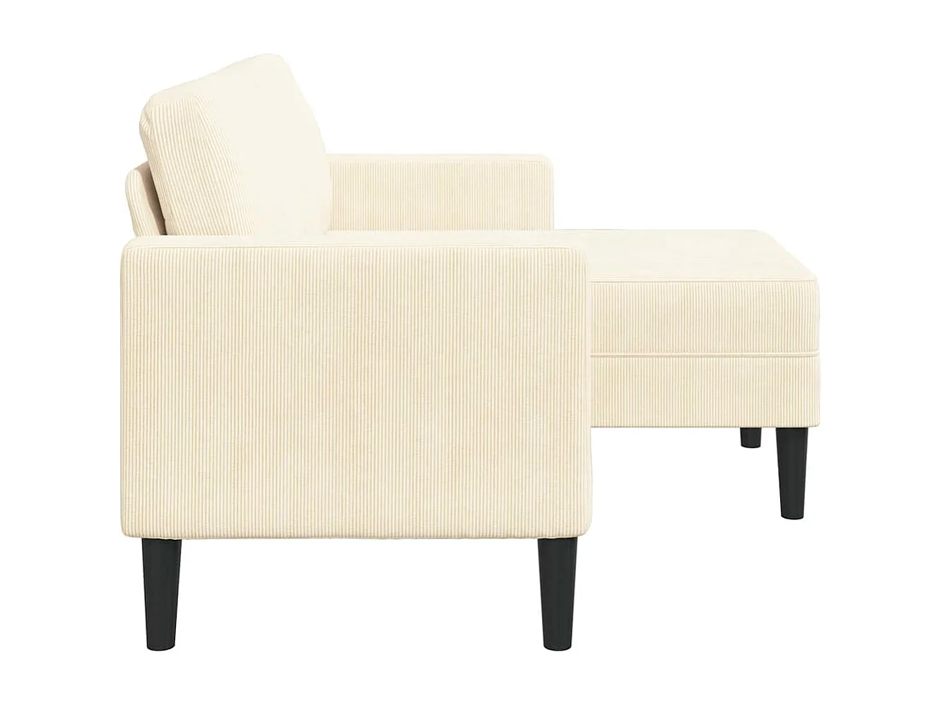 2-zitsbank met L-vormige chaise longue crème 125 cm linnen