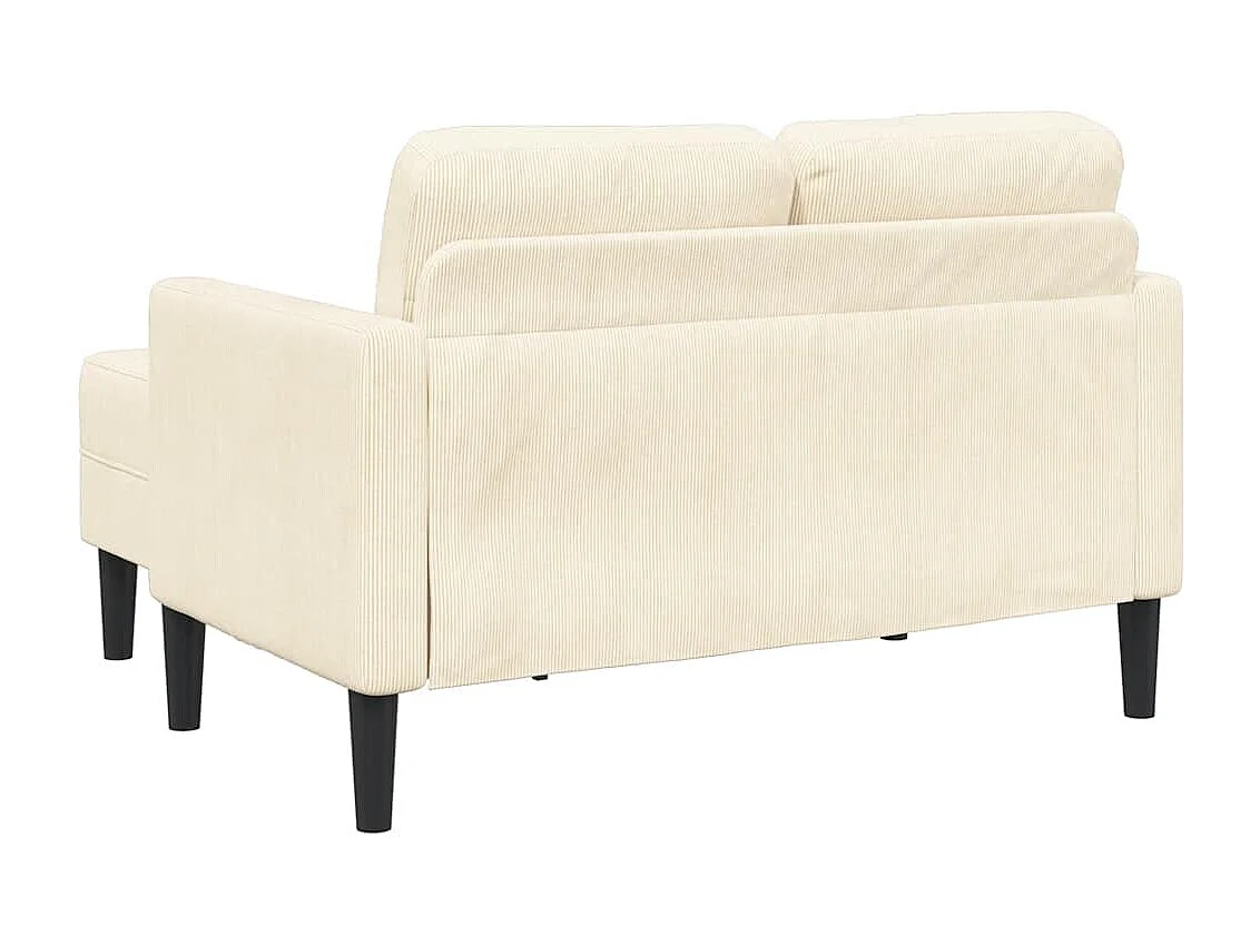 2-zitsbank met L-vormige chaise longue crème 125 cm linnen