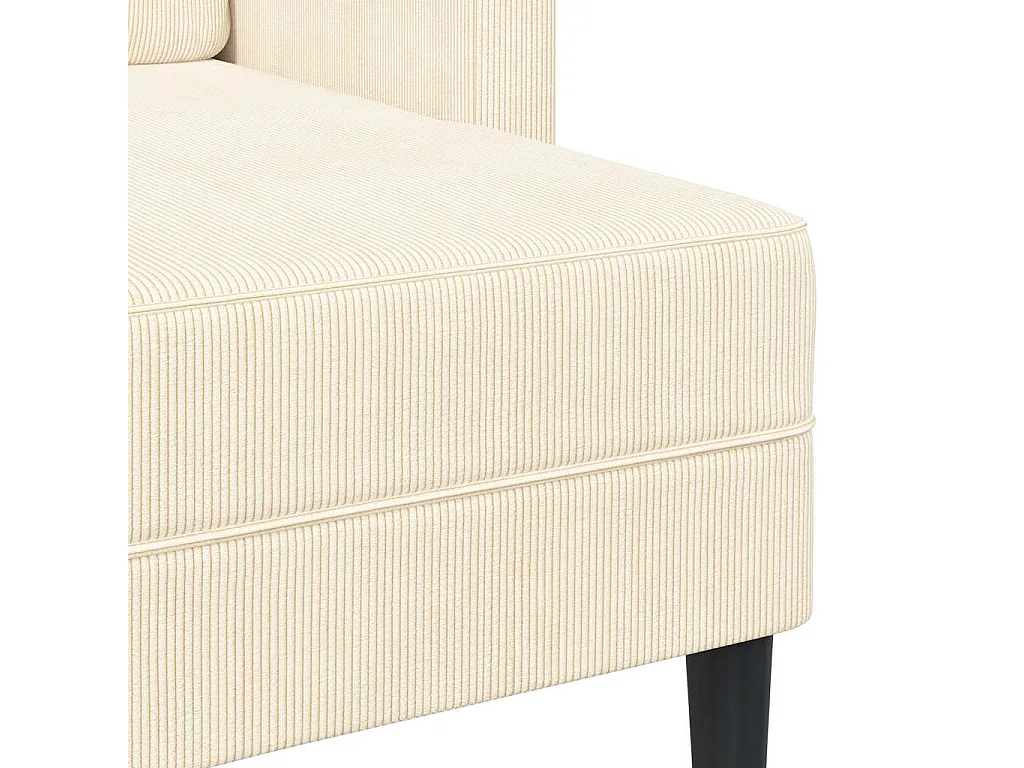 2-zitsbank met L-vormige chaise longue crème 125 cm linnen