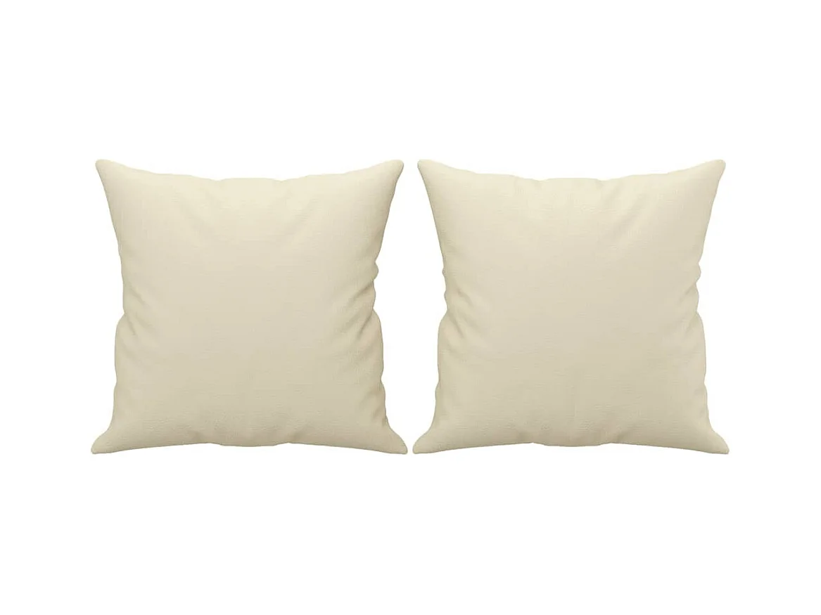 Sofá de 2 plazas con cojines color crema de 120 cm en piel sintética.