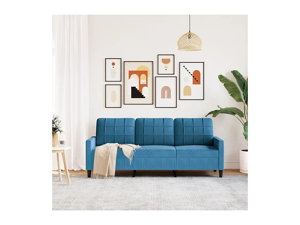 3-Sitzer-Sofa Blau 180 cm Samt