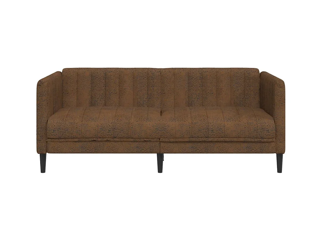 Braunes 2-Sitzer-Sofa aus Wildlederimitat