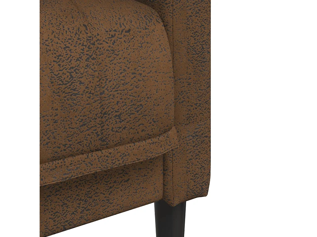 Braunes 2-Sitzer-Sofa aus Wildlederimitat