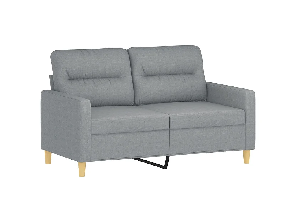 Ensemble de canapés 2 pcs avec coussins Gris clair Tissu