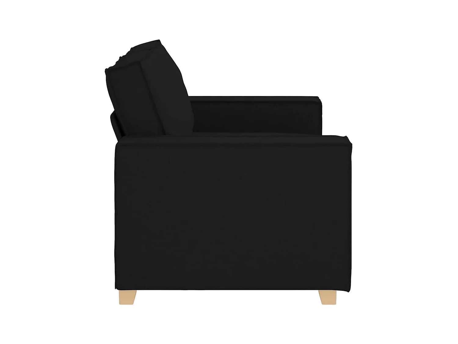 Divano 2 posti Nero 120 cm Tessuto