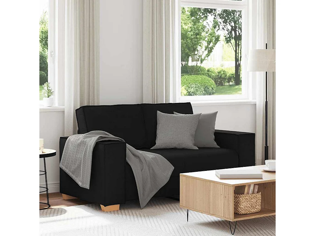 2-zitsbank Zwart 120 cm Stof