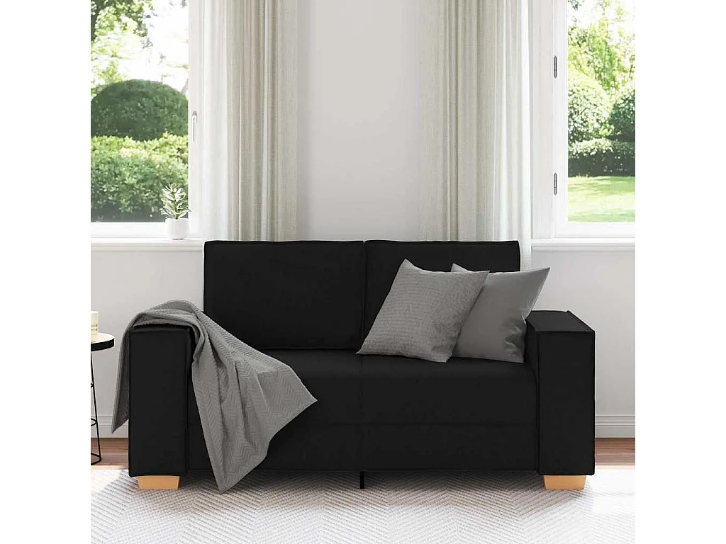 2-zitsbank Zwart 120 cm Stof