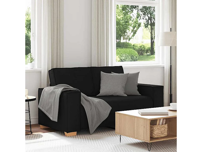 Canapé 2 places Noir 120 cm Tissu
