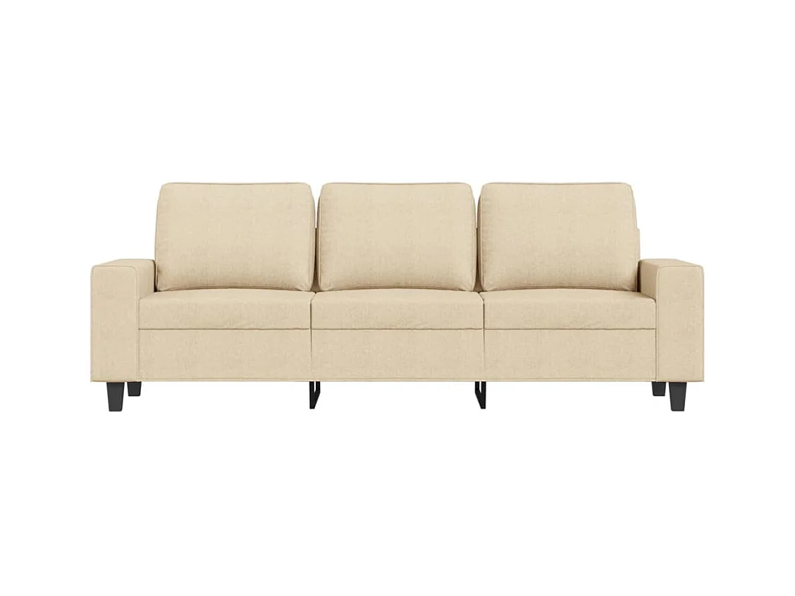 3-zitsbank met voetenbank crème 180 cm stof