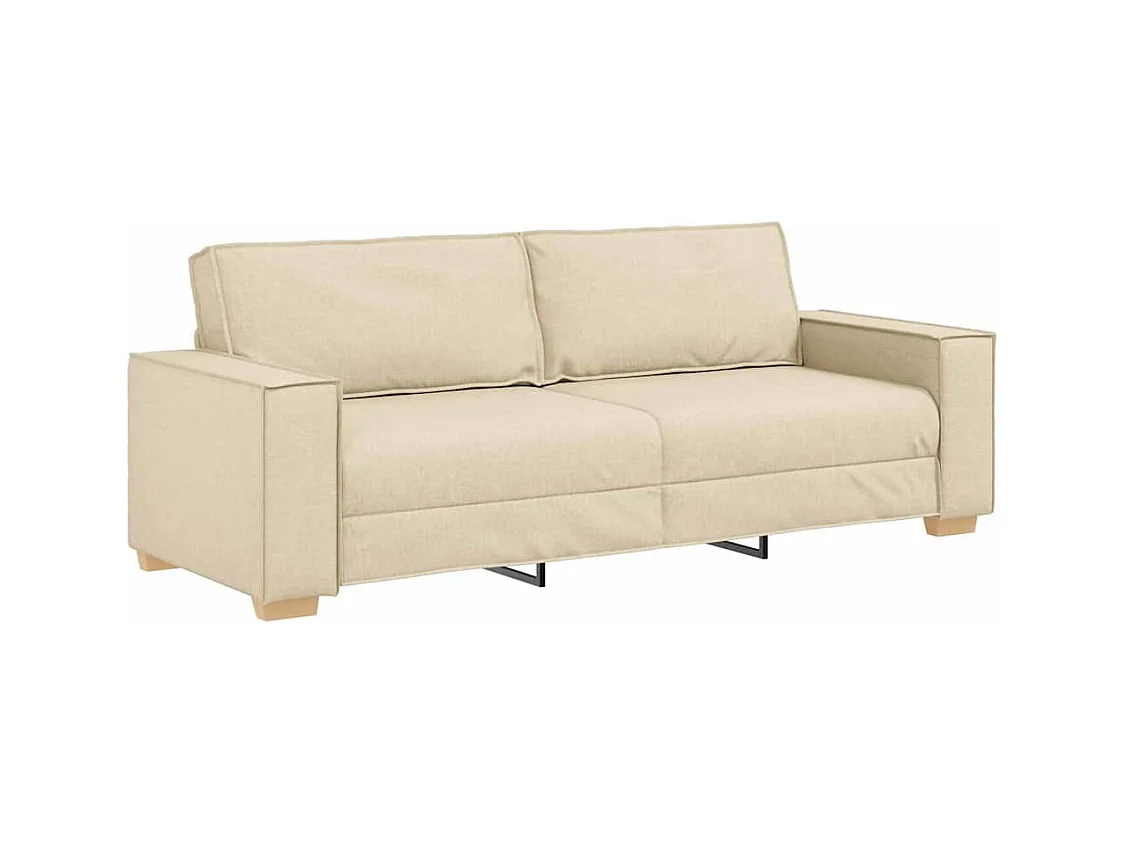 Sofa 3 places avec coussin Crème 220 x 78 x 84 cm tissu