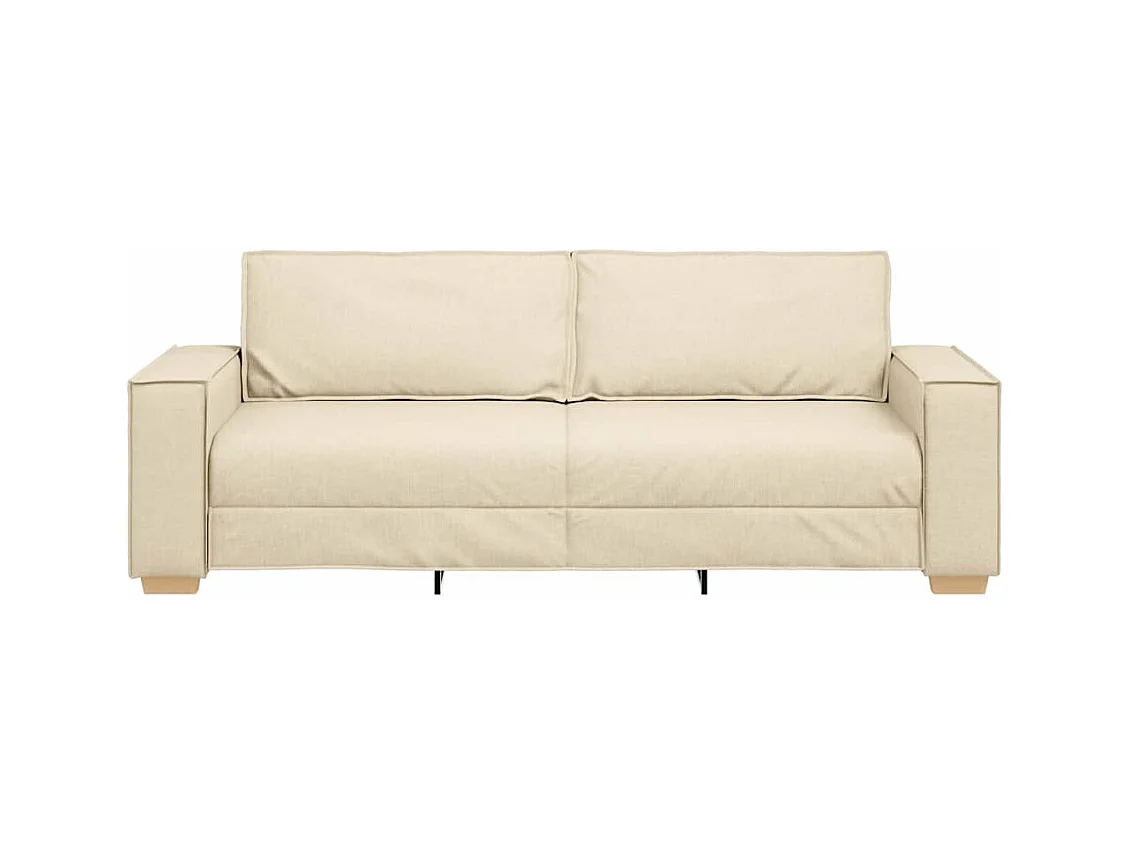 Sofa 3 places avec coussin Crème 220 x 78 x 84 cm tissu