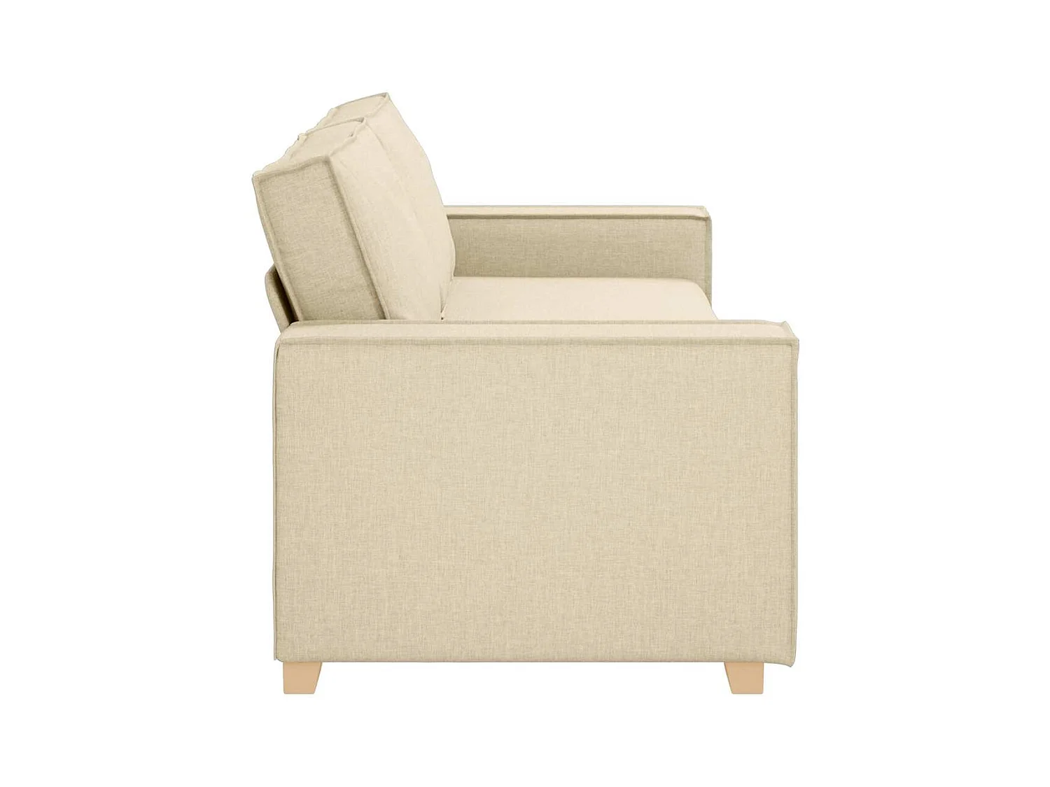 Sofa 3 places avec coussin Crème 220 x 78 x 84 cm tissu