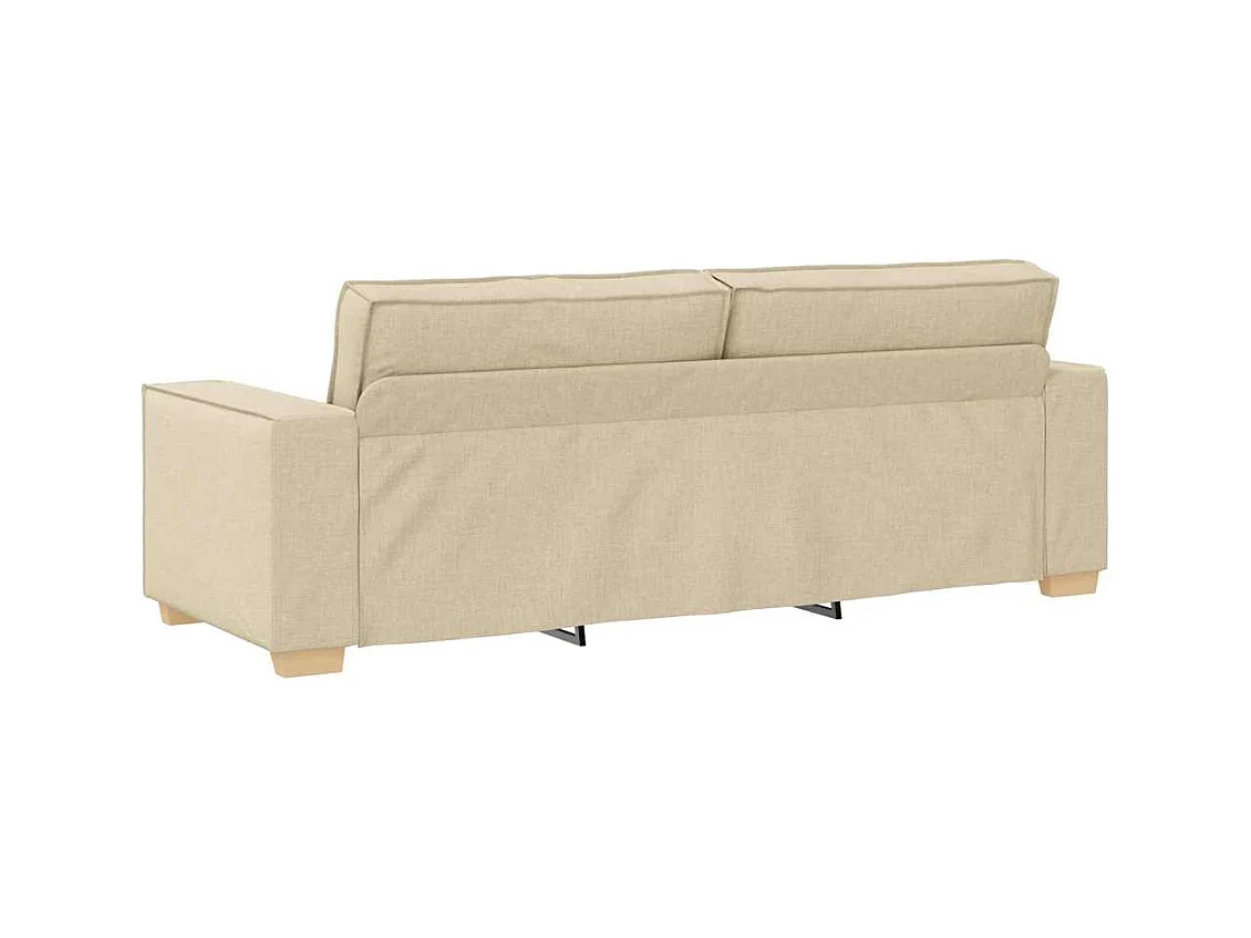 Sofa 3 places avec coussin Crème 220 x 78 x 84 cm tissu