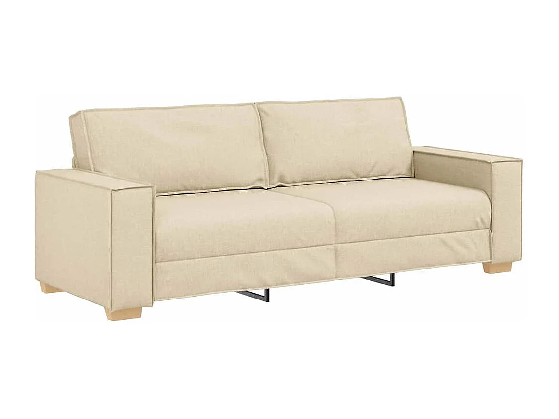 Sofa 3 places avec coussin Crème 220 x 78 x 84 cm tissu