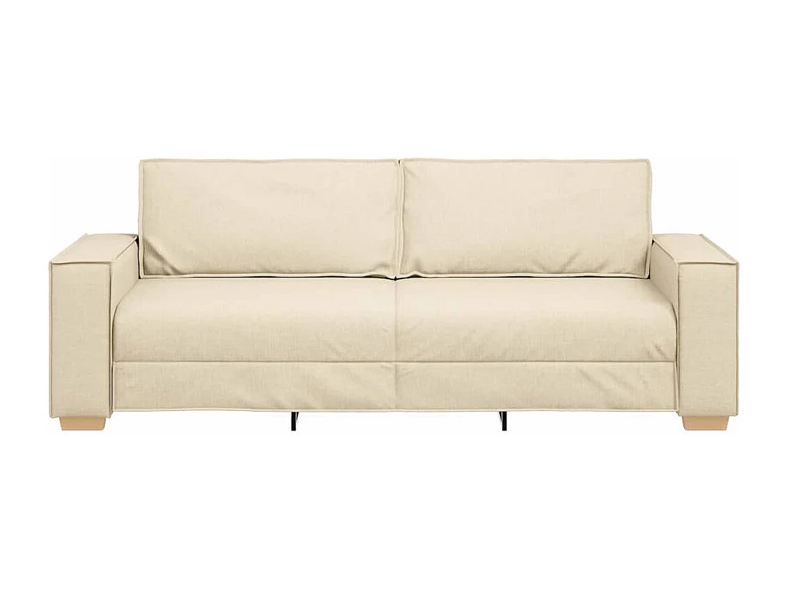 Sofa 3 places avec coussin Crème 220 x 78 x 84 cm tissu