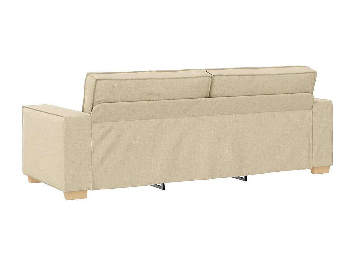 Sofa 3 places avec coussin Crème 220 x 78 x 84 cm tissu