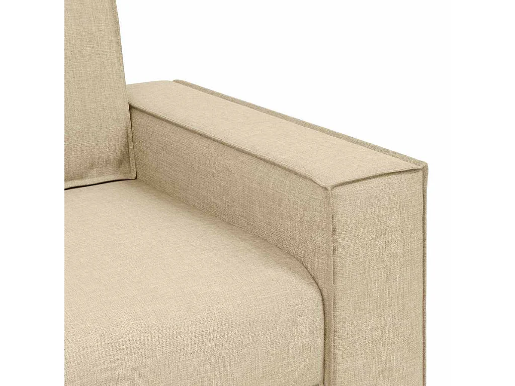 Sofa 3 places avec coussin Crème 220 x 78 x 84 cm tissu