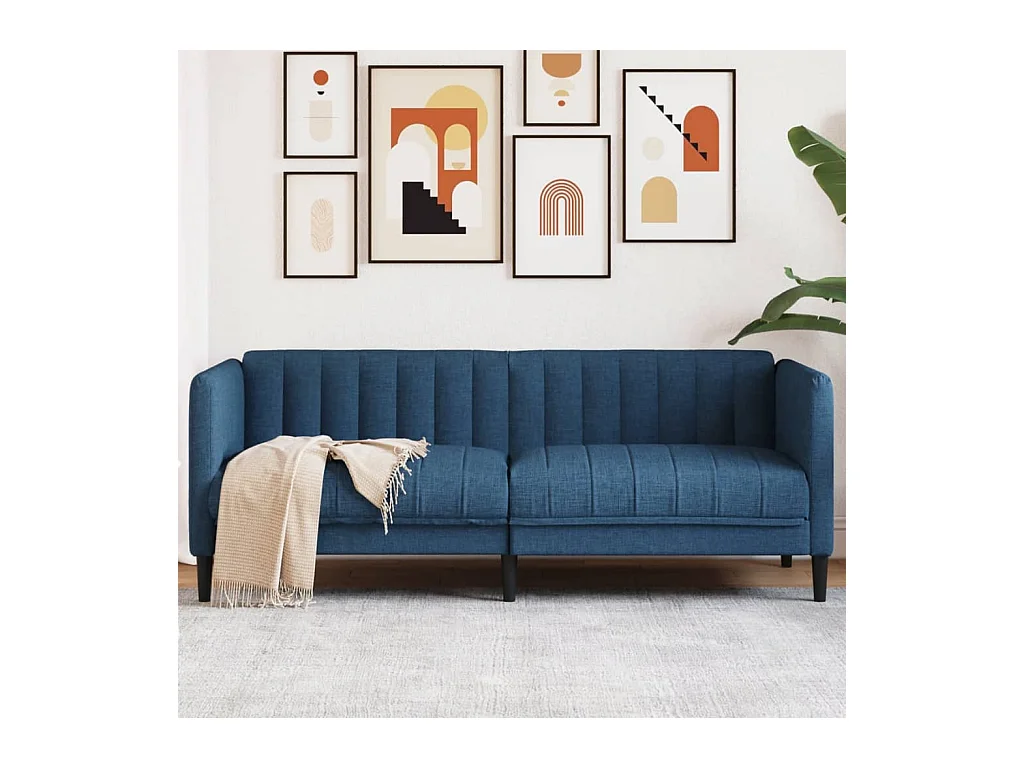 divano in tessuto blu a 2 posti