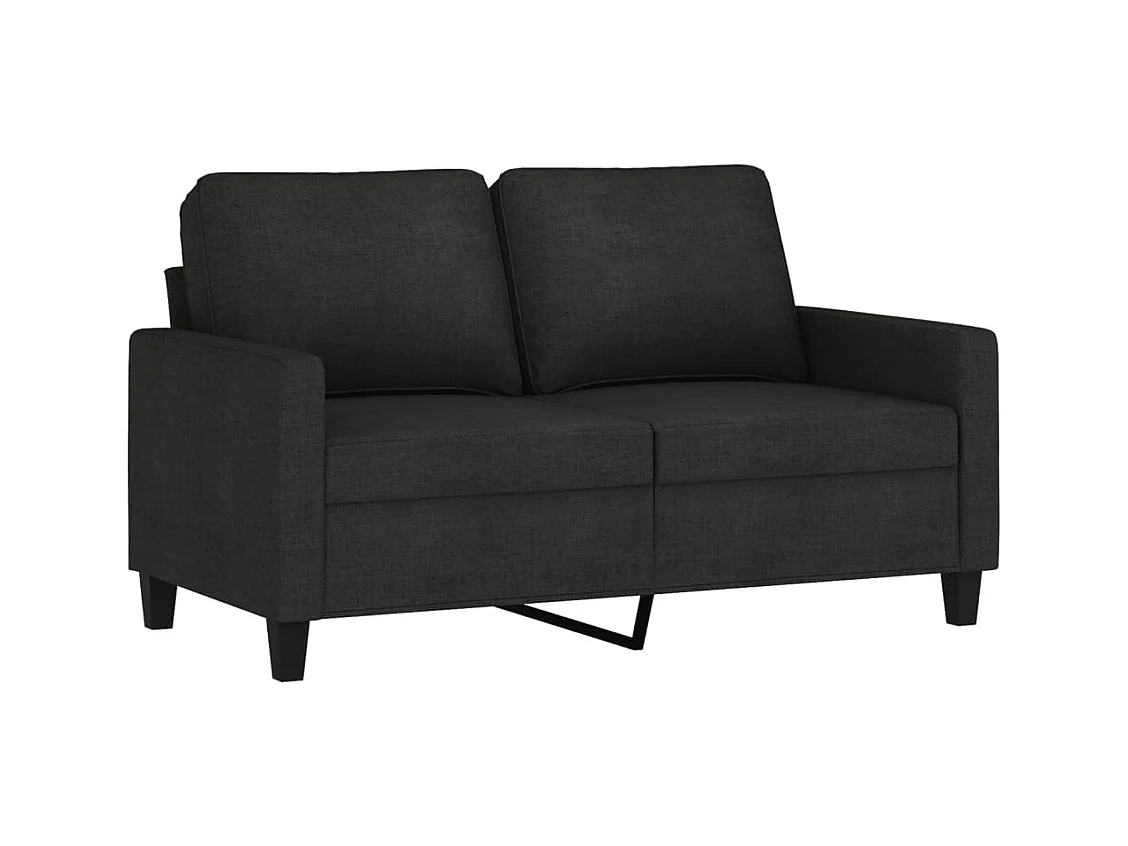 Canapé à 2 places Noir 120 cm Tissu