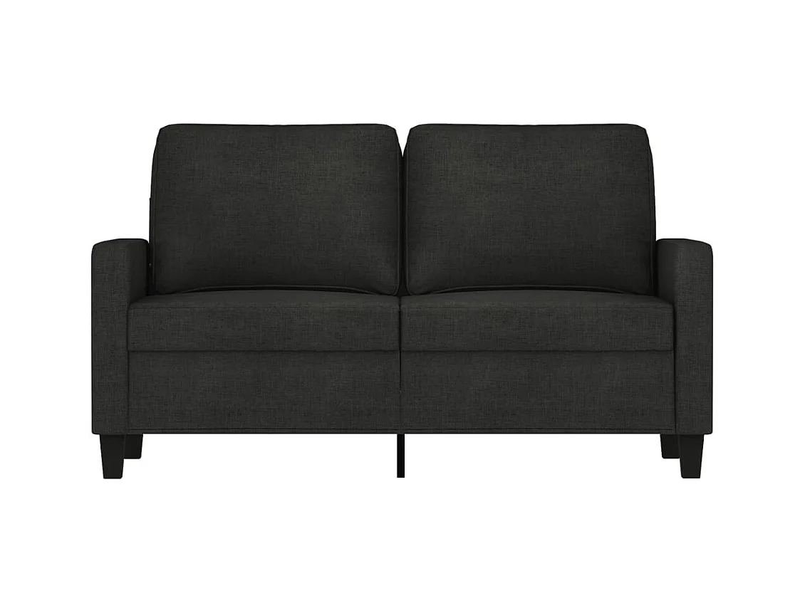 Canapé à 2 places Noir 120 cm Tissu