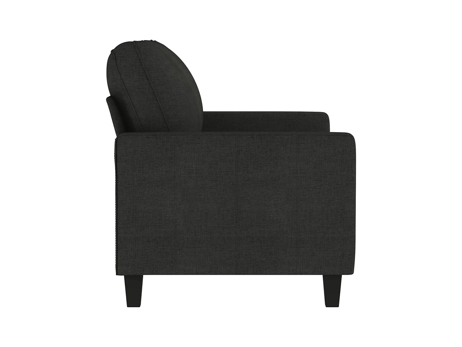 Canapé à 2 places Noir 120 cm Tissu