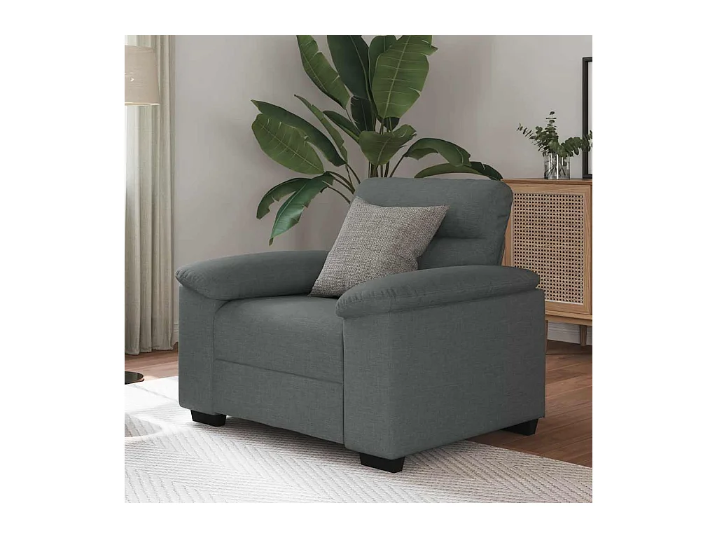 Donkergrijze stoffen fauteuil 60 cm