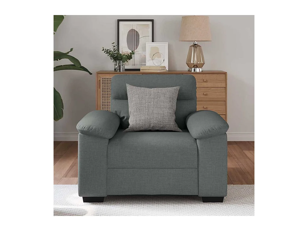 Donkergrijze stoffen fauteuil 60 cm